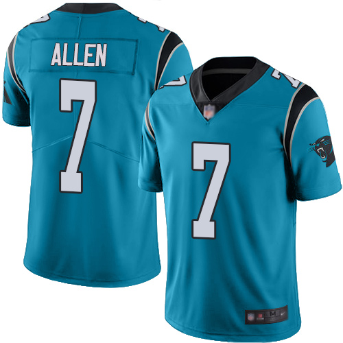 Carolina Panthers Limited Blue Youth Kyle Allen Jersey NFL Football #7 Rush Vapor Untouchable->women nfl jersey->Women Jersey